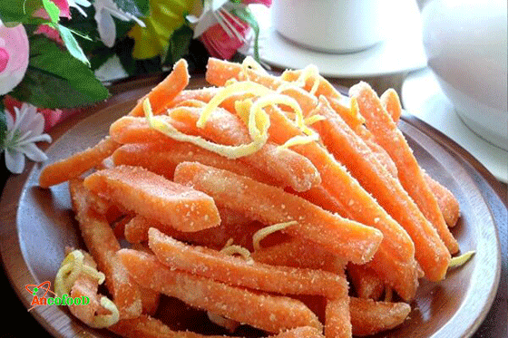 Khoe sắc cam mứt dừa bột cà rốt cho ngày tết thêm rực rỡ